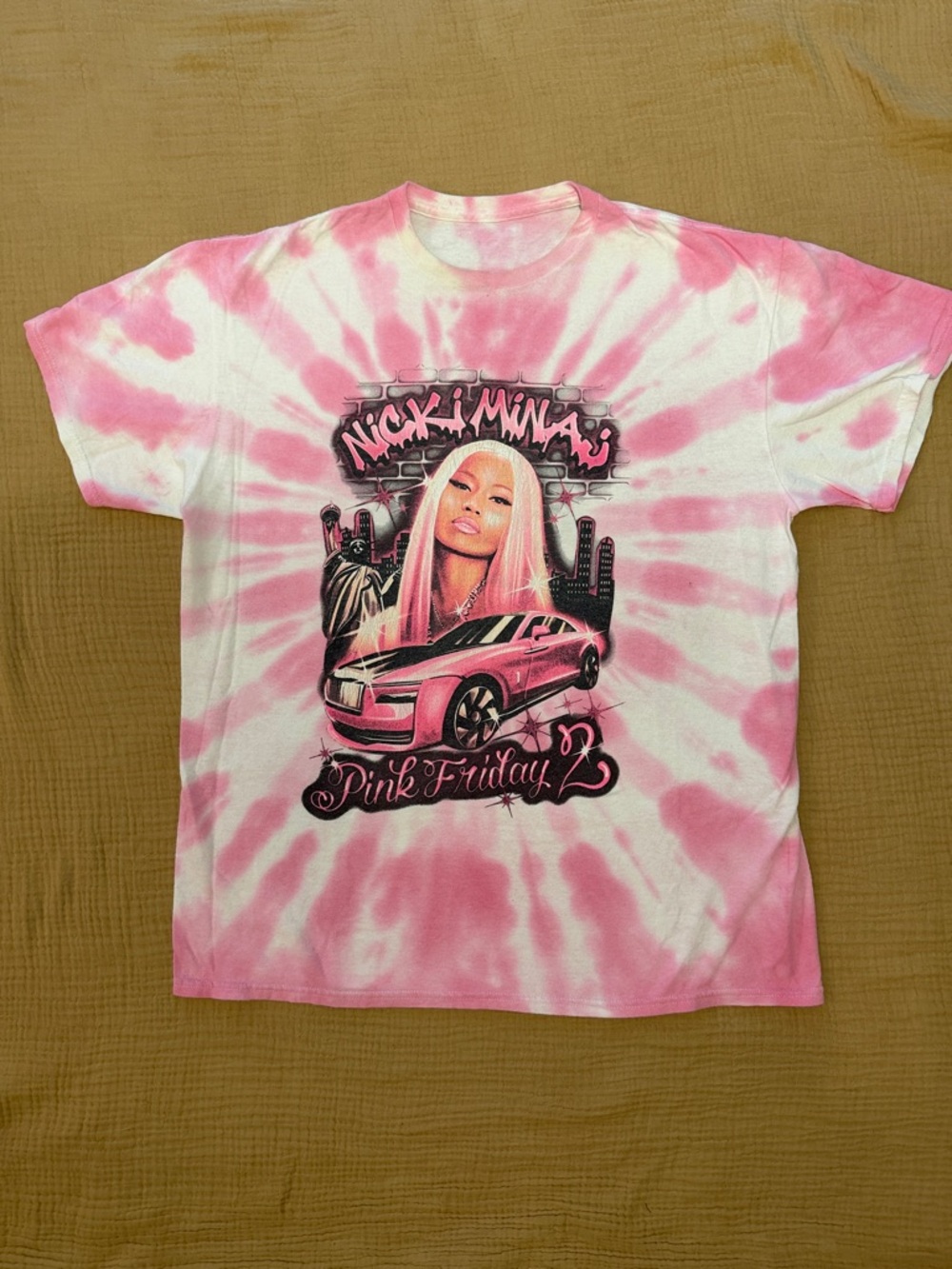 Nicki Minaj Tie-Dye Pink Friday 2 Tour Graphic Concert Tee